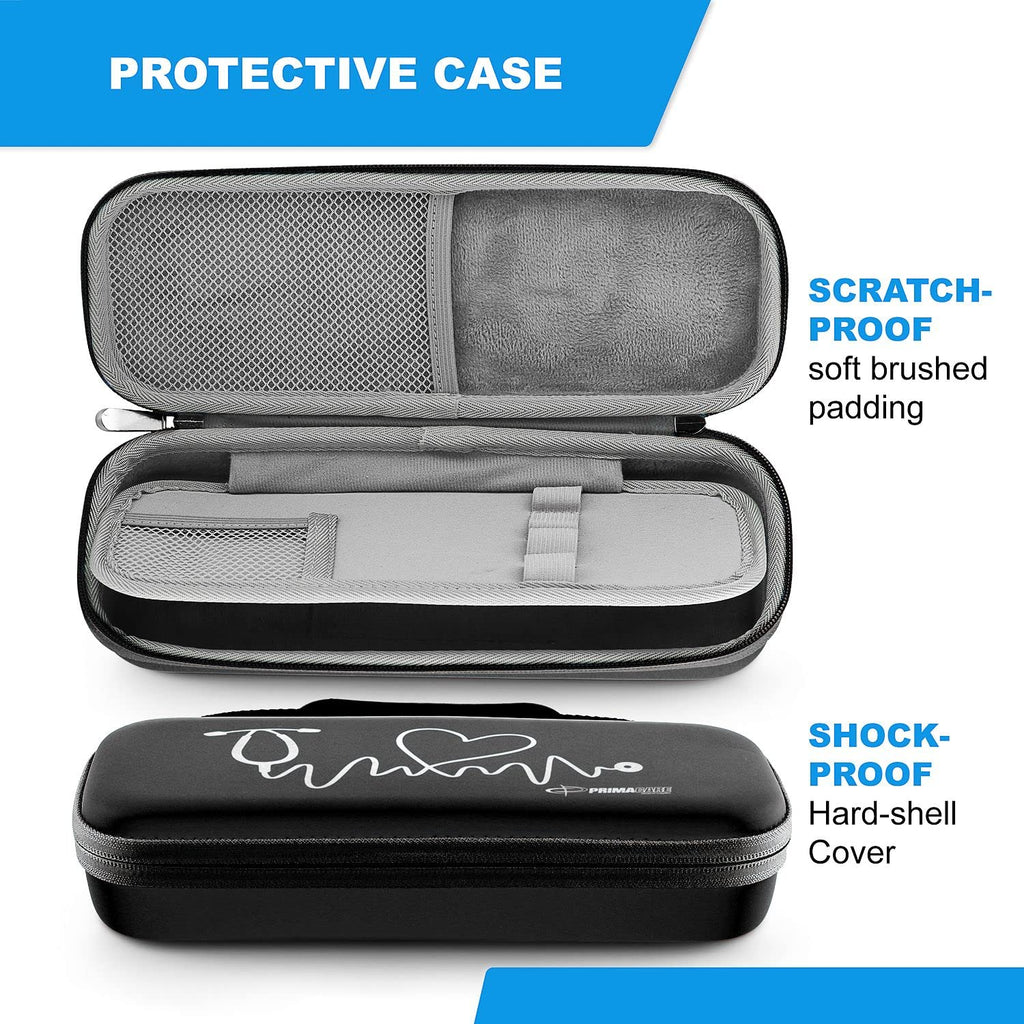 KB-9397-BK Stethoscope Case, Supplies Included, Black with Multiple Compartments, Portable and Lightweight First Aid