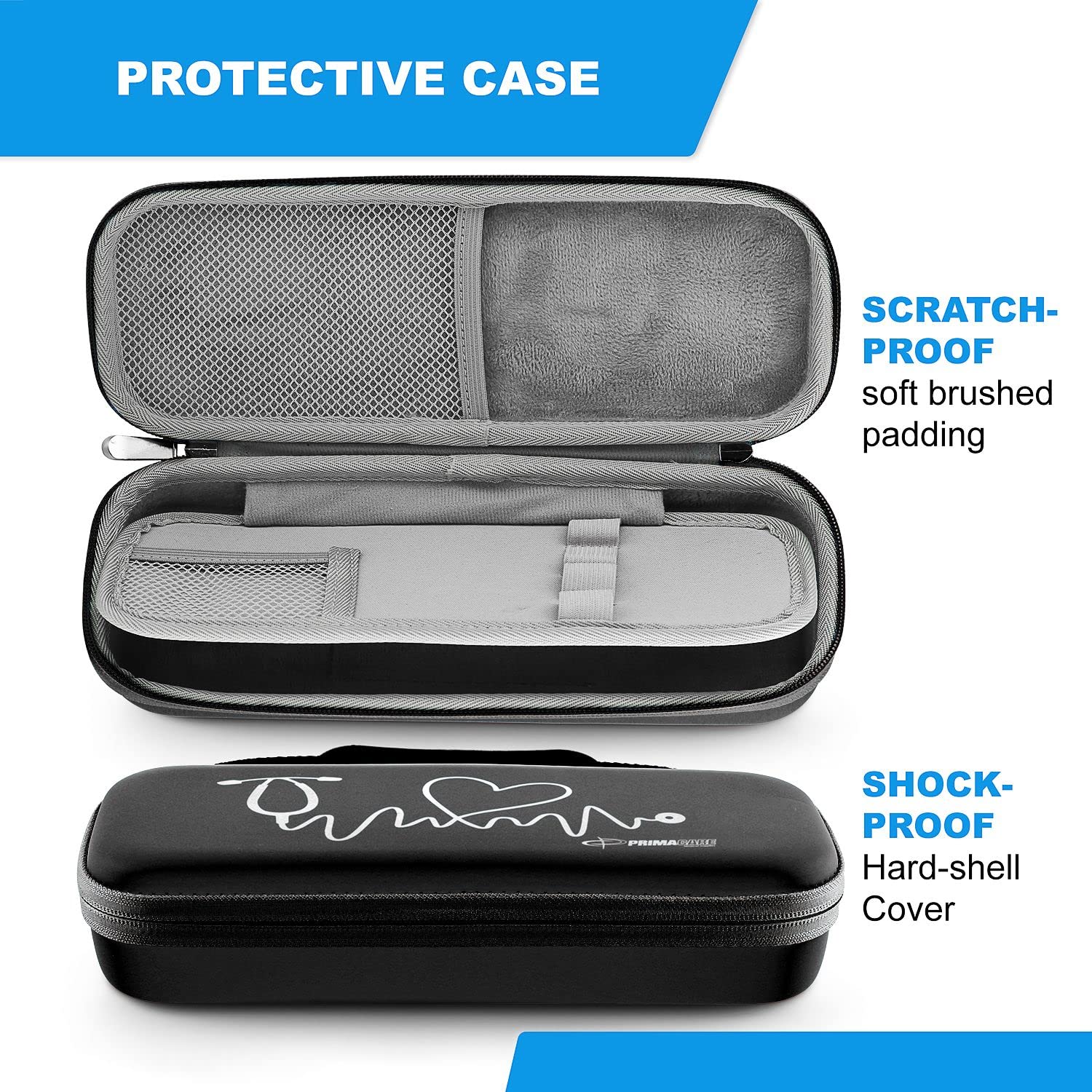 KB-9397-BK Stethoscope Case, Supplies Included, Black with Multiple Compartments, Portable and Lightweight First Aid