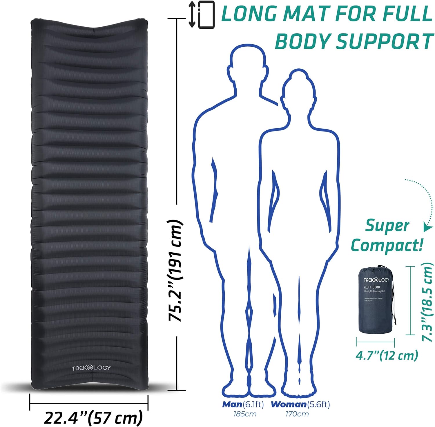 UL80 Ultralight Sleeping Pad – Inflatable Camping Sleeping Pad - 40D Nylon Compact Hiking Mat – Lightweight Air