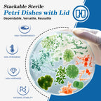 10pcs 90mm Glass Sterile Petri Dishes with Lids