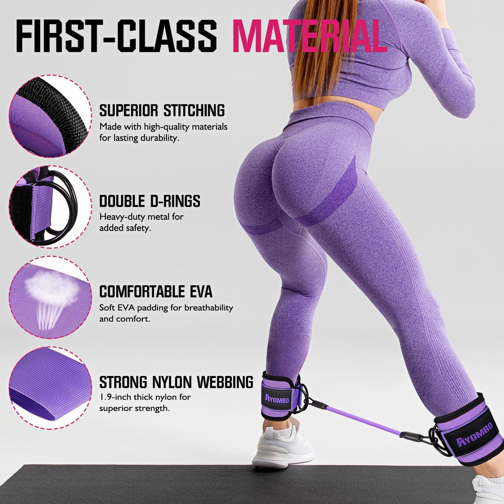 Ankle Resistance Bands with Cuffs, Home Gym Workout Equipment, Lifting Glute Butt Exercise Equipment for Women, Ankle