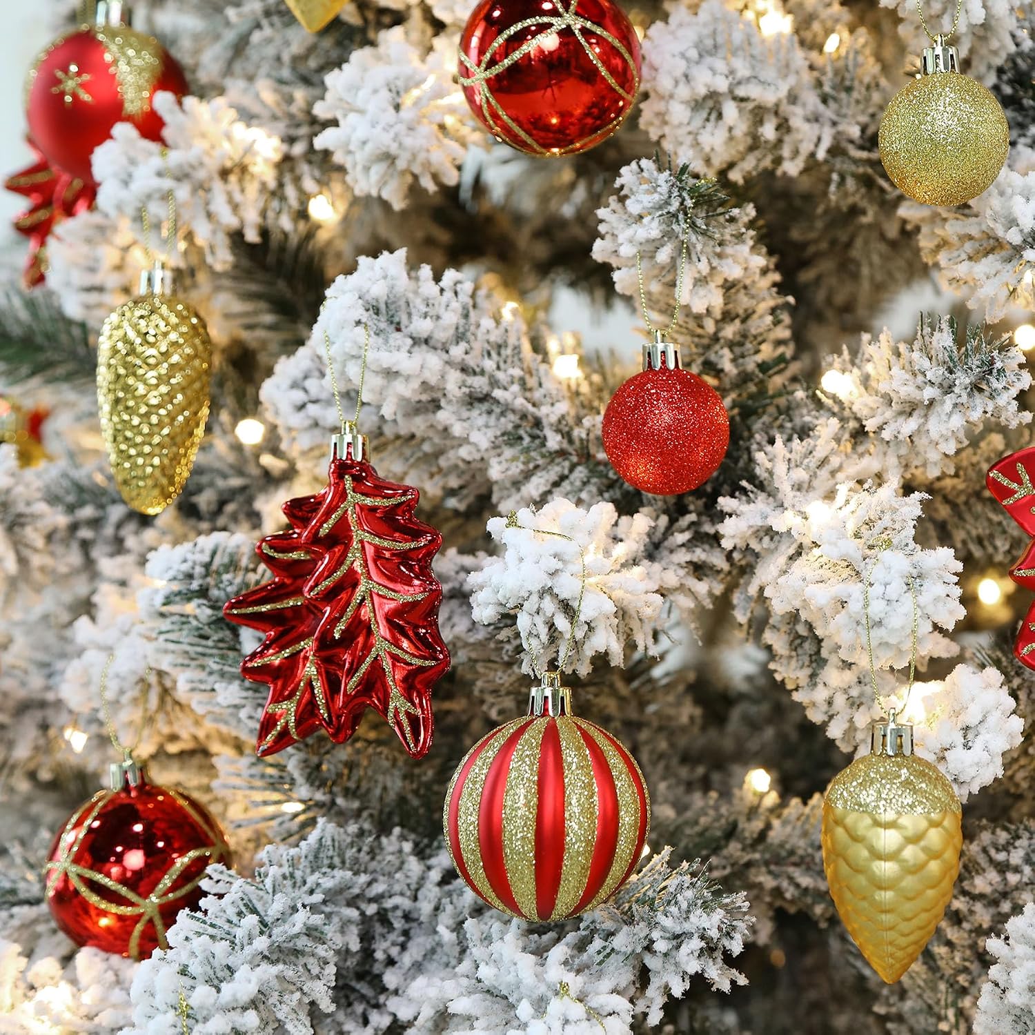 106 PCS Christmas Ball Ornaments for Christmas Tree Decorations | Colorful Shatterproof Plastic Baubles with Hanging