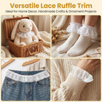 10 Yards White Vintage Double-Layer Lace Trim Ruffle Ribbon