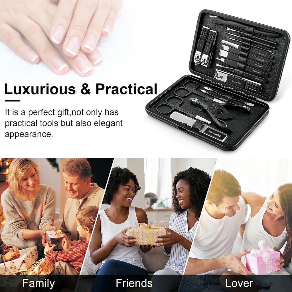 Manicure Kit Professional Nail Clipper Set-18 Pieces, Black