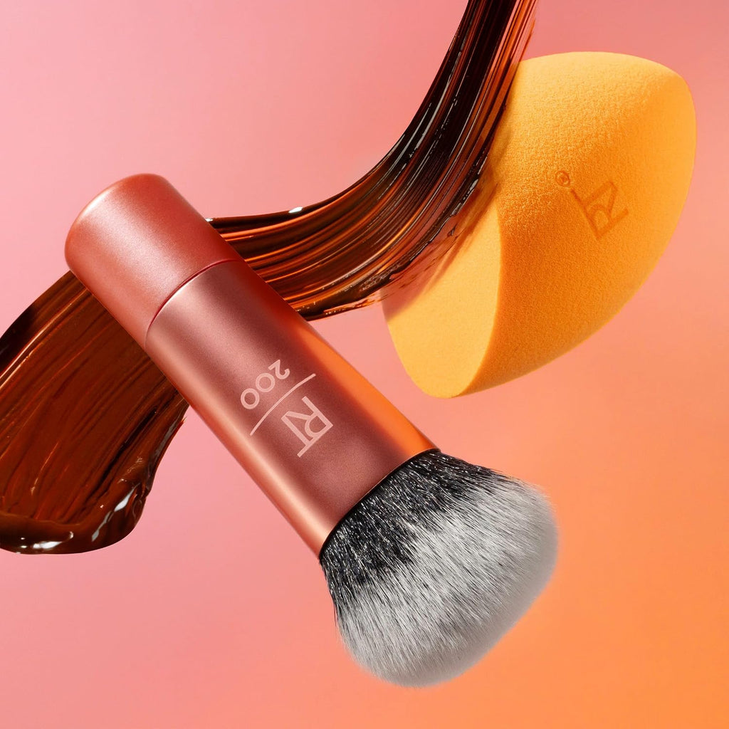 Mini Travel Duo Makeup Brush Set, Mini Foundation Brush | Easy base touchups with travel makeup brushes with makeup