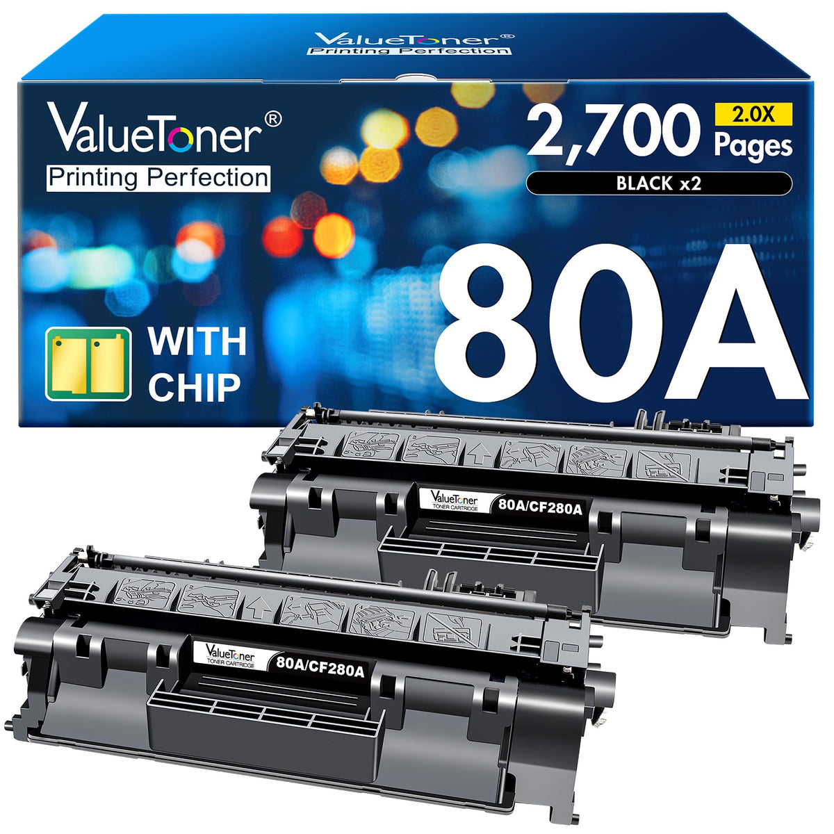 80A Replacement for HP 80A Toner Cartridge Black CF280A 80X