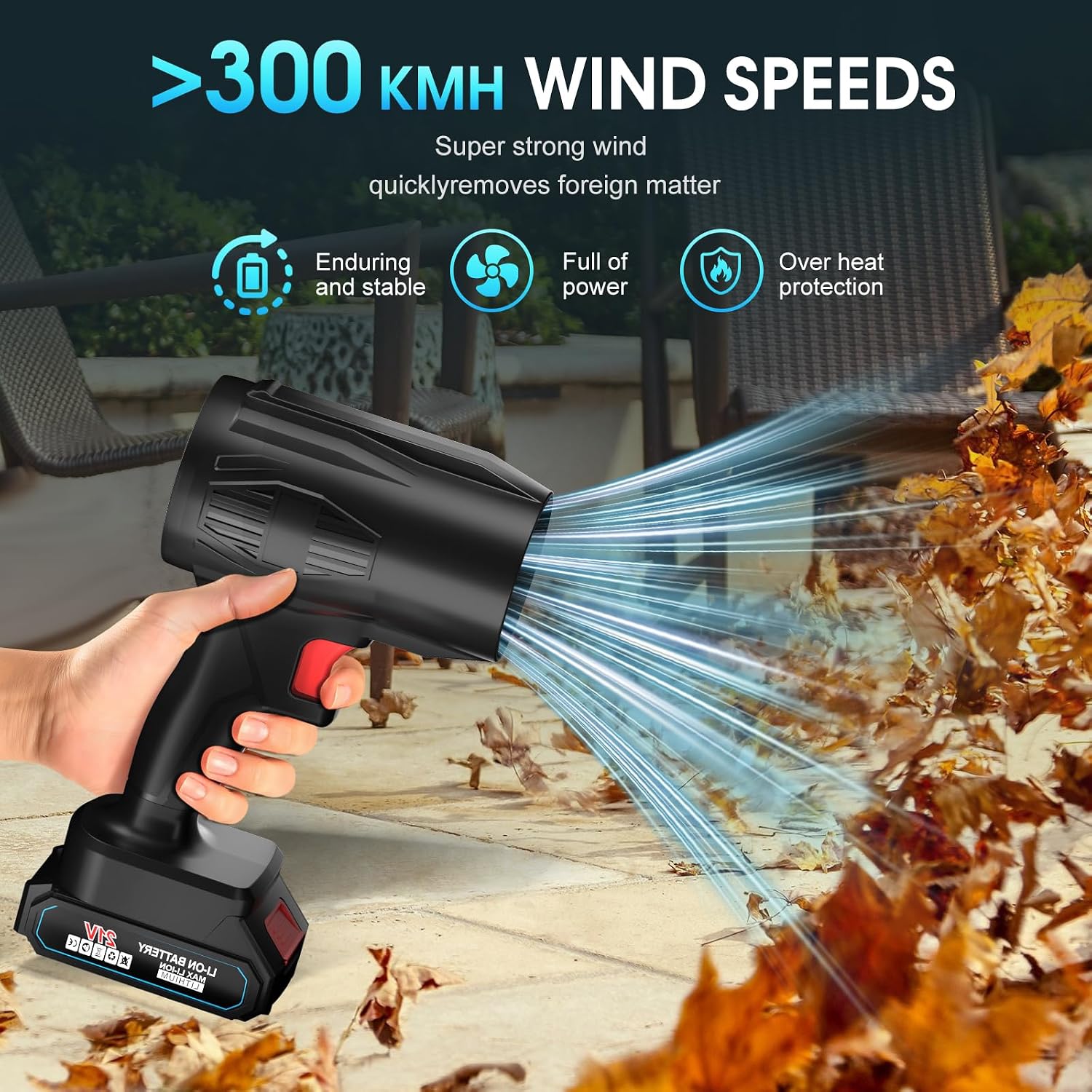 Leaf Blower, Electric Cordless Leaf Blower，Lightweight Handheld Blower | 990000 RPM High-Speed,6000MAh Large-Capacity