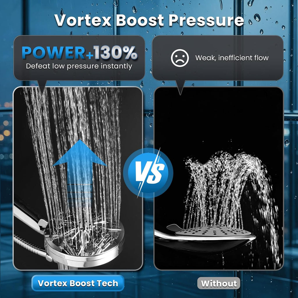 High Pressure Magnetic Shower Head with handheld - Filtered, 10 Spray Modes, 5" Large Face, Power Wash for Bathroom