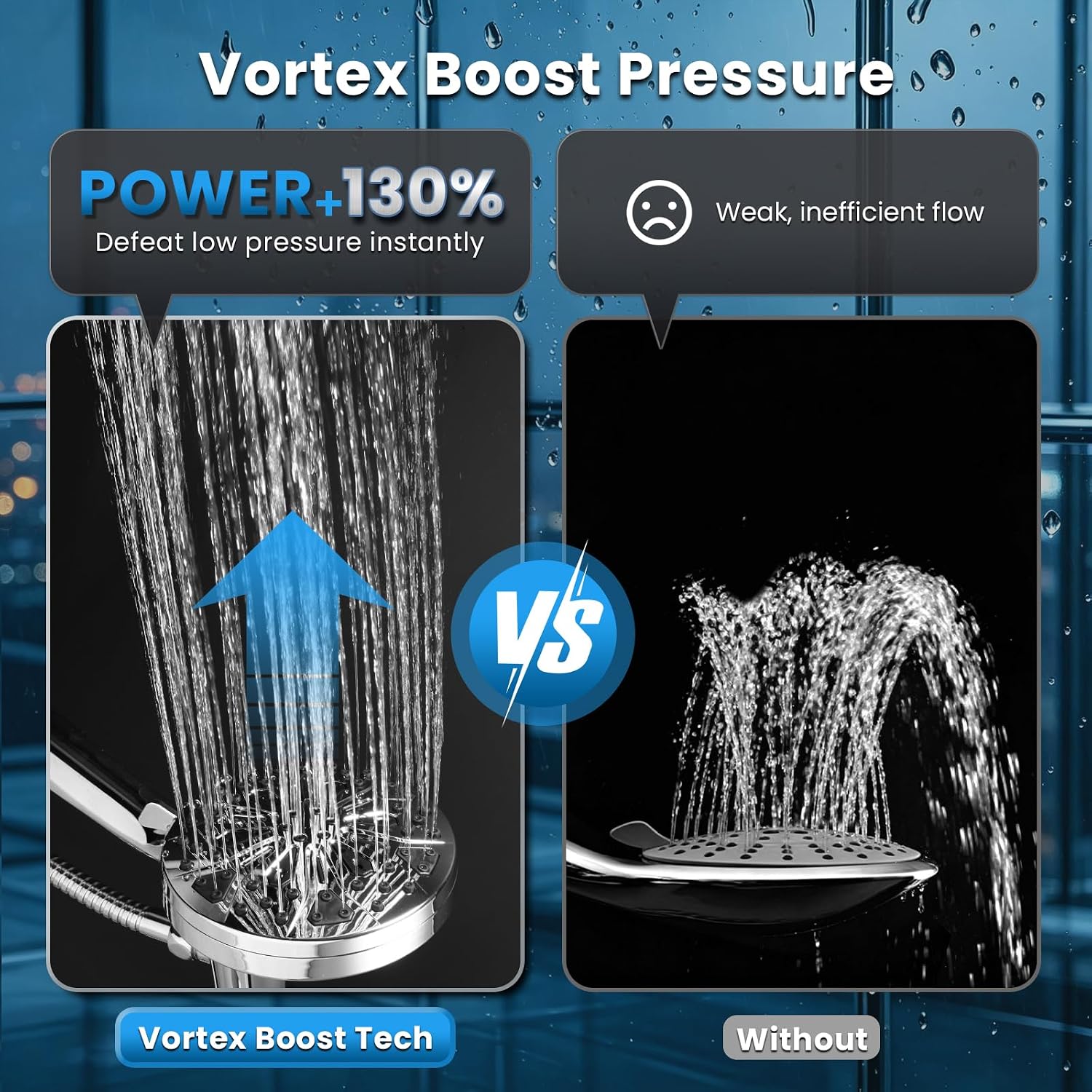 High Pressure Magnetic Shower Head with handheld - Filtered, 10 Spray Modes, 5" Large Face, Power Wash for Bathroom