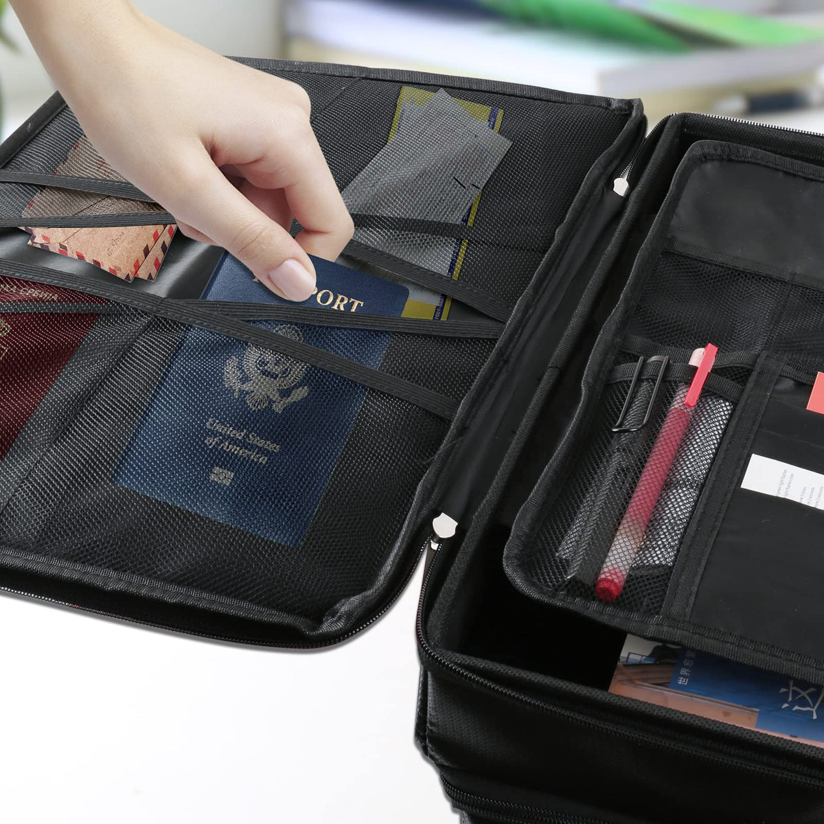 2 Layer Fireproof Document Box with Lock for Letter/Folder/Certificate