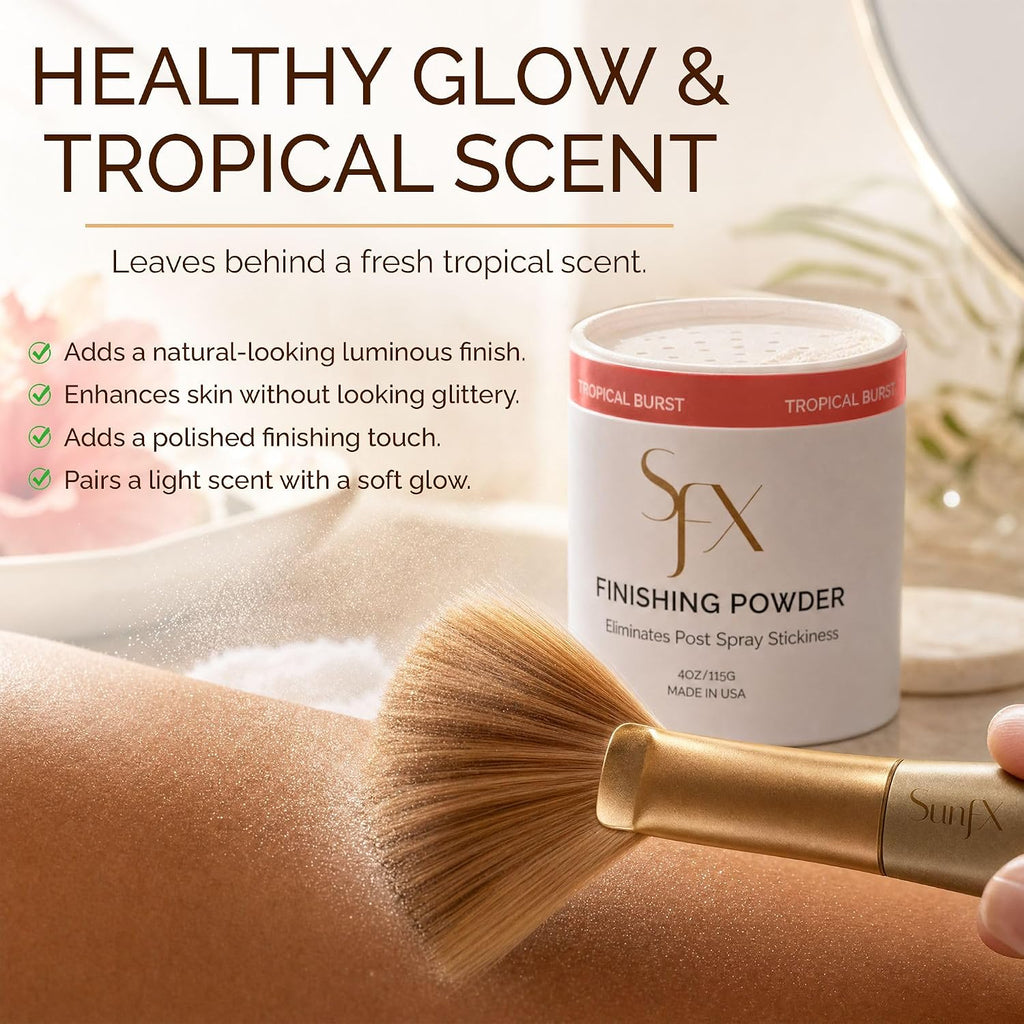 Setting Powder for Post Spray Tan Talc Free Vegan Tropical Burst 4 Oz