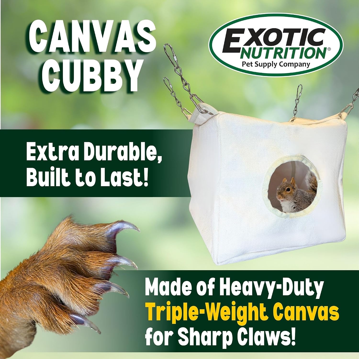 Canvas Cubby - Sturdy Hideout for Sugar Gliders, Hedgehogs, Chinchillas, Rats, Ferrets, Guinea Pigs, Rabbits