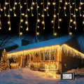 Christmas Icicle Lights, 88.5 FT 1080 LED 8 Modes Curtain Fairy Lights with 180 Drops, Xmas String Lights for Outdoor