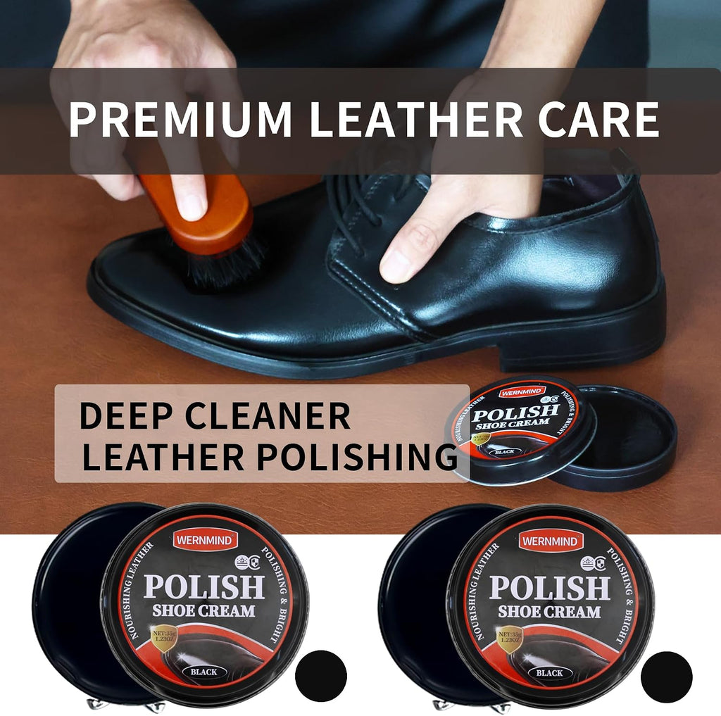 Black Brown Shoe Polish Kit Saddle Soap Mink Oil Boots Shoe Shine | Deep Leather Conditioning,High Gloss