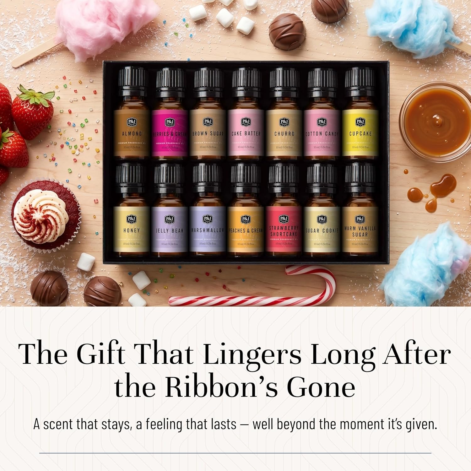 Sweet Essential Oil - 14x10ml Set, Premium Fragrance Oils for Candle Making, Diffuser, Soap, Perfume, Bath & Body