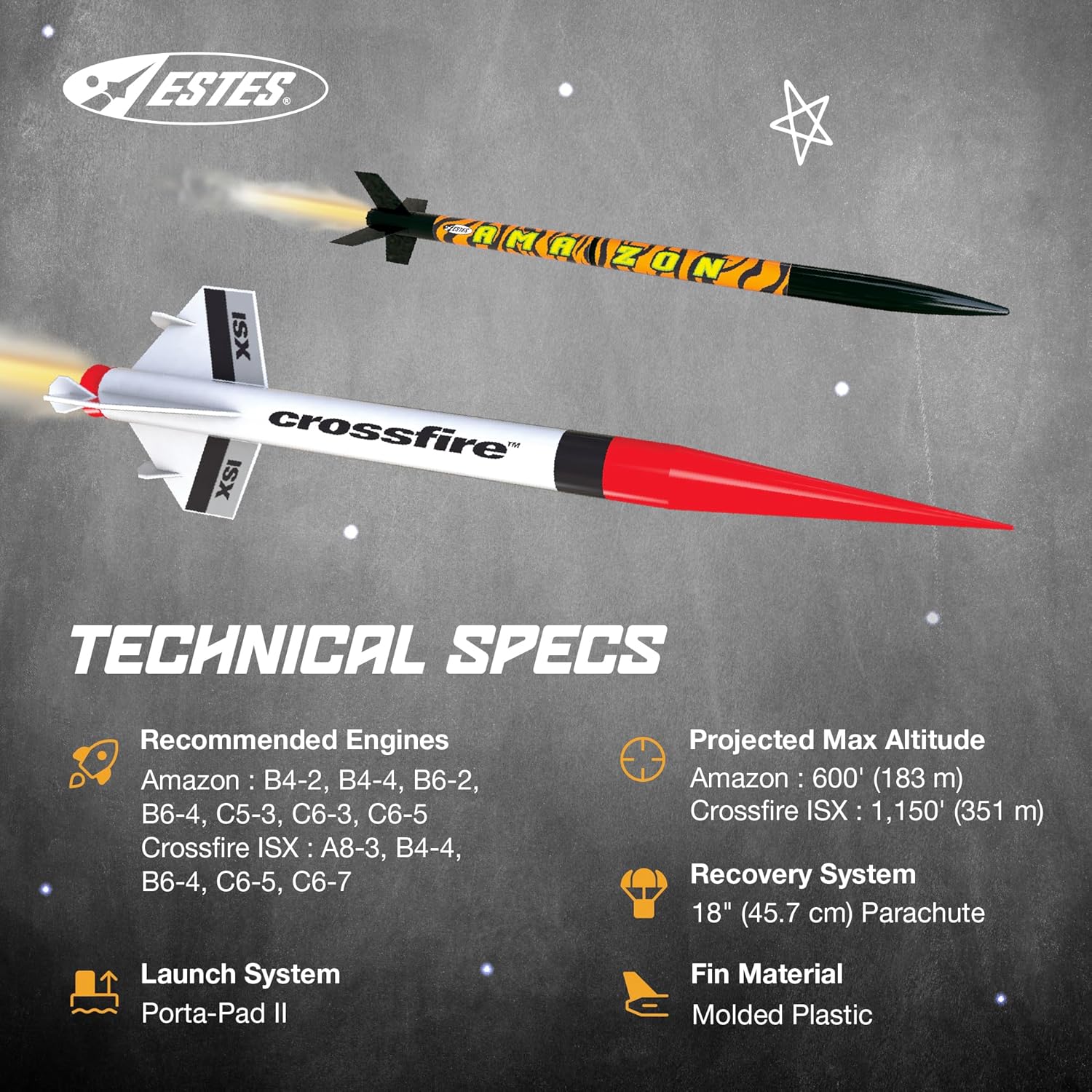 1469 Tandem X Rocket-Building Kit, Beginner Flying-Rocket Model Kit for Ages 10+, Includes Launch Pad and Controller