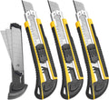 Utility Knife, Box Cutter Retractable,3 Pcs Blades Inside, 3-Pack | 3-pack retractable utility knife, 18mm SK5
