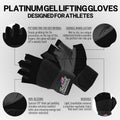 Sports 530 Platinum Lifting Gloves with Gel Pad - Amara Leather Weightlifting Gloves for Women and Men
