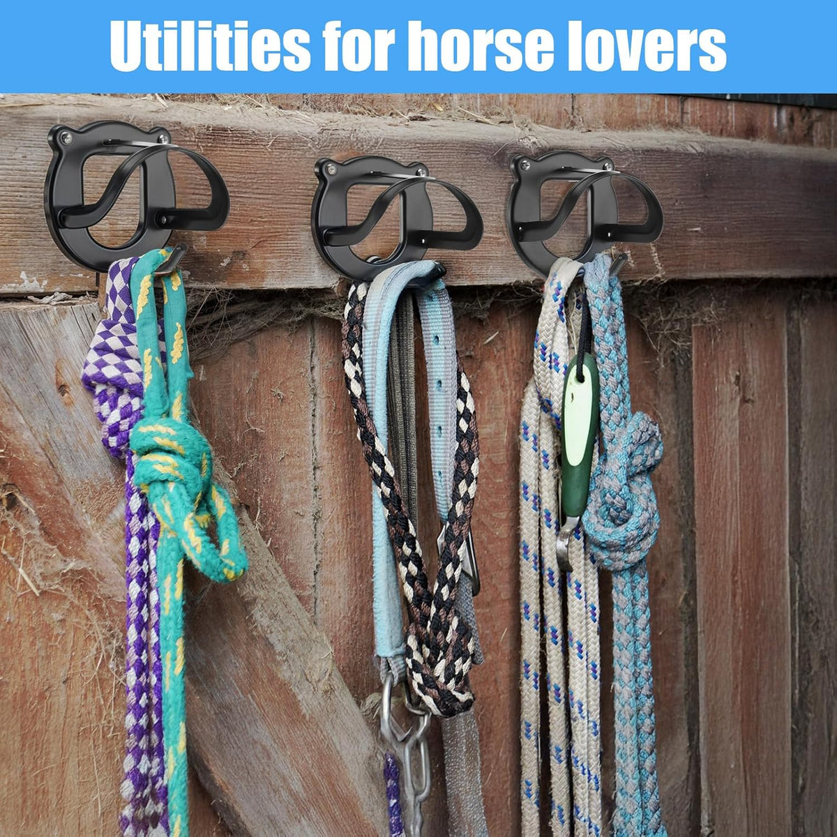 6 Counts Horse Bridle Rack, Iron Bridle Bracket with Tubes and Screw, Wall Mount for Horse Tack Storage, Halter