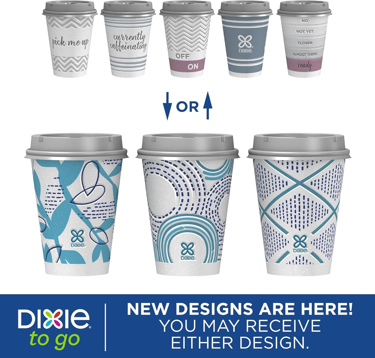 To Go Disposable Paper Cups with Leak-Resistant Lids, 12 oz, 60 Count