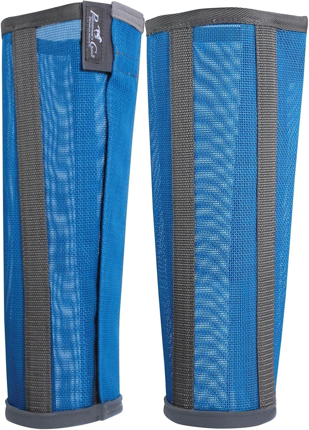 Deluxe Fly Boots - 4 Pack Horse Leg Protection Covers, Pacific Blue, Large | Breathable Mesh, Soft Bottom Liner
