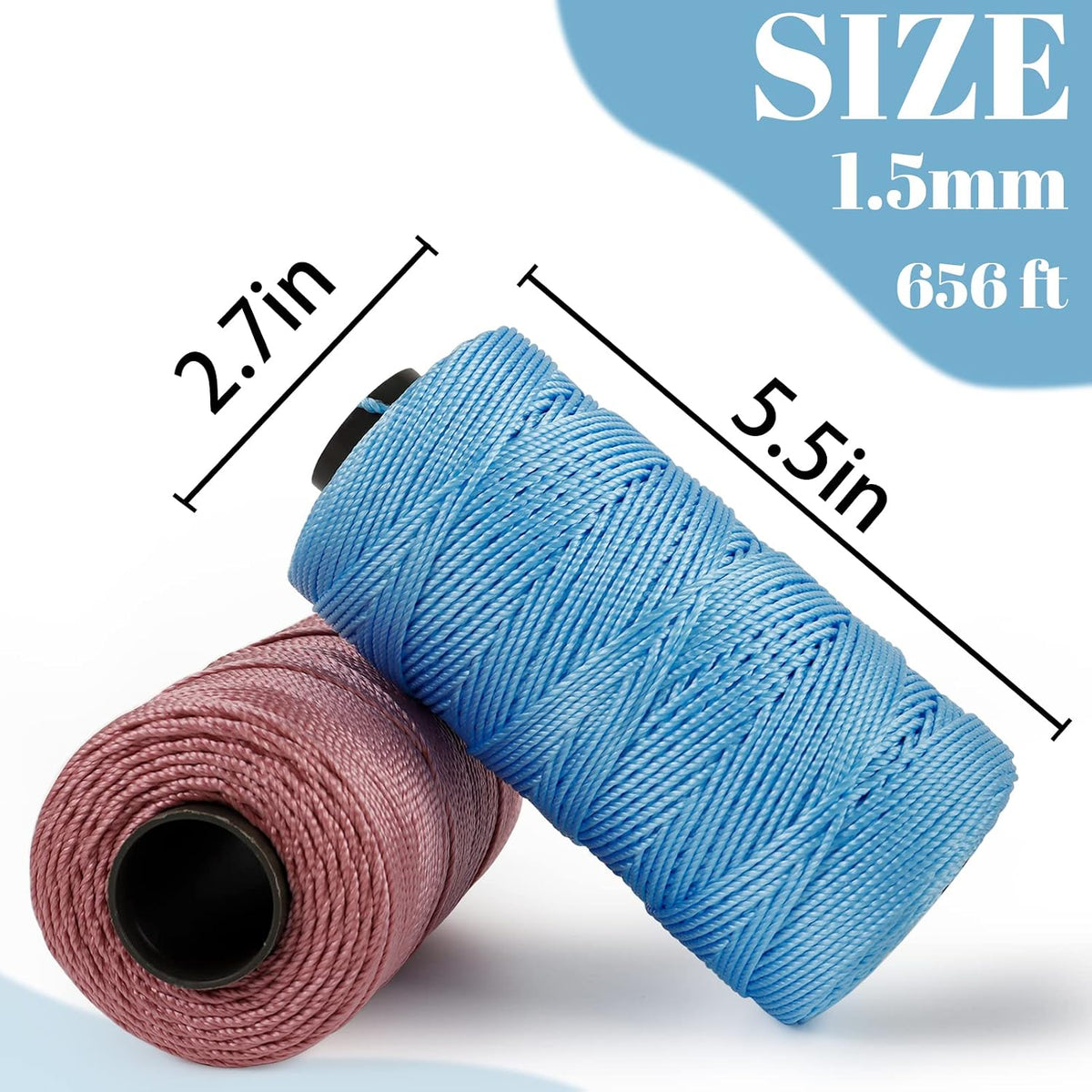Polypropylene Macrame Cord 1.5mm x 656 feet Thick 3 Strand Twisted 100% Polypropylene Rope Twine String Macrame Yarn
