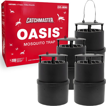 Oasis Ovi-Mini Mosquito Trap 4Pk, Home Outdoor Mosquito Control, Backyard Flying Insect Killer, Glue Board Bug
