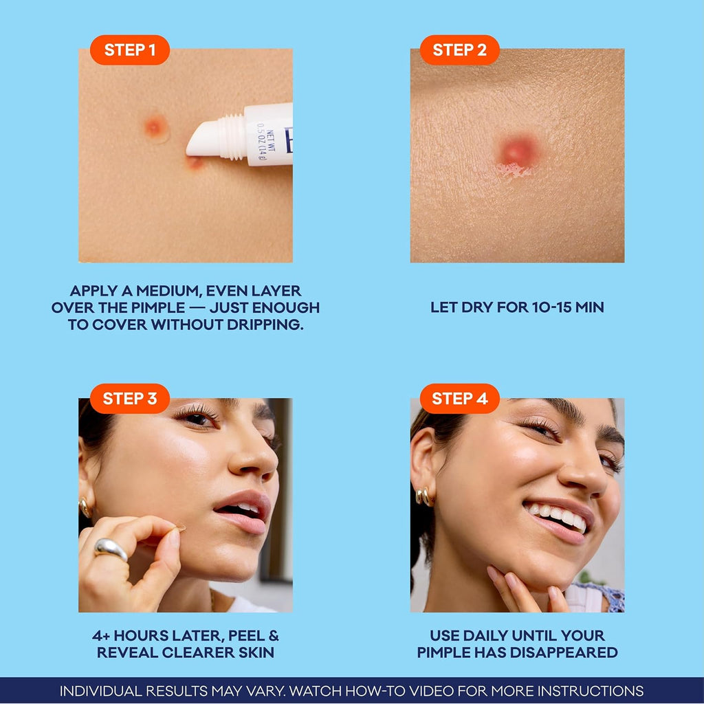 Biore Paint & Peel Liquid Pimple Patch Salicylic Acid Treatment, .5 fl oz | Invisible Acne Spot Treatment, Salicylic