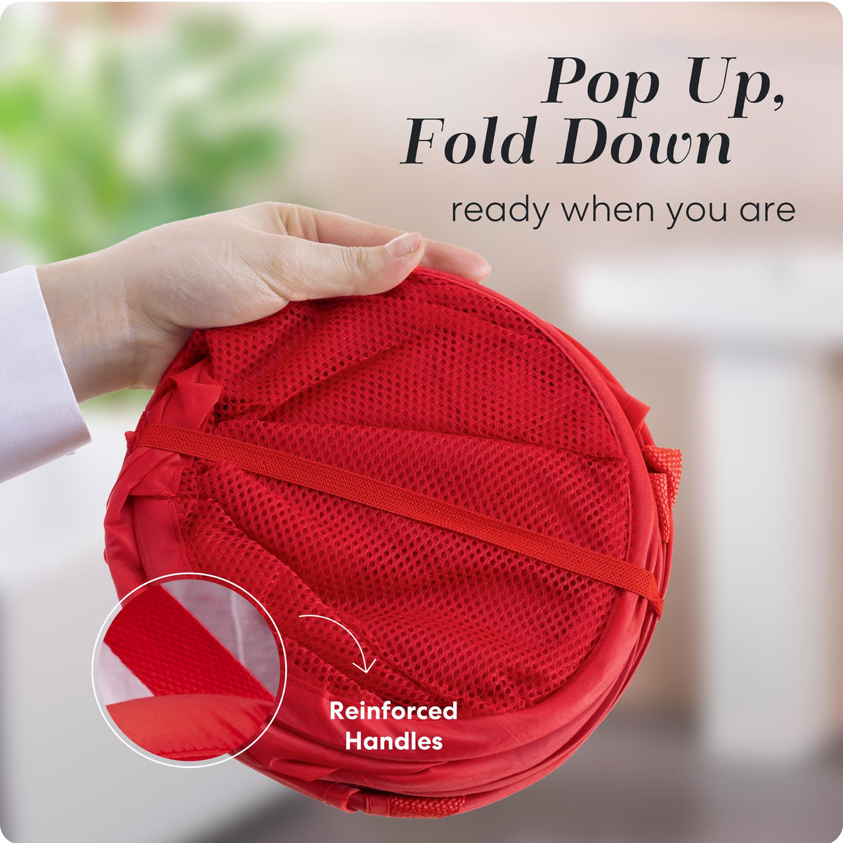 Mesh Pop-Up Laundry Hamper, Collapsible Basket 2-Pack