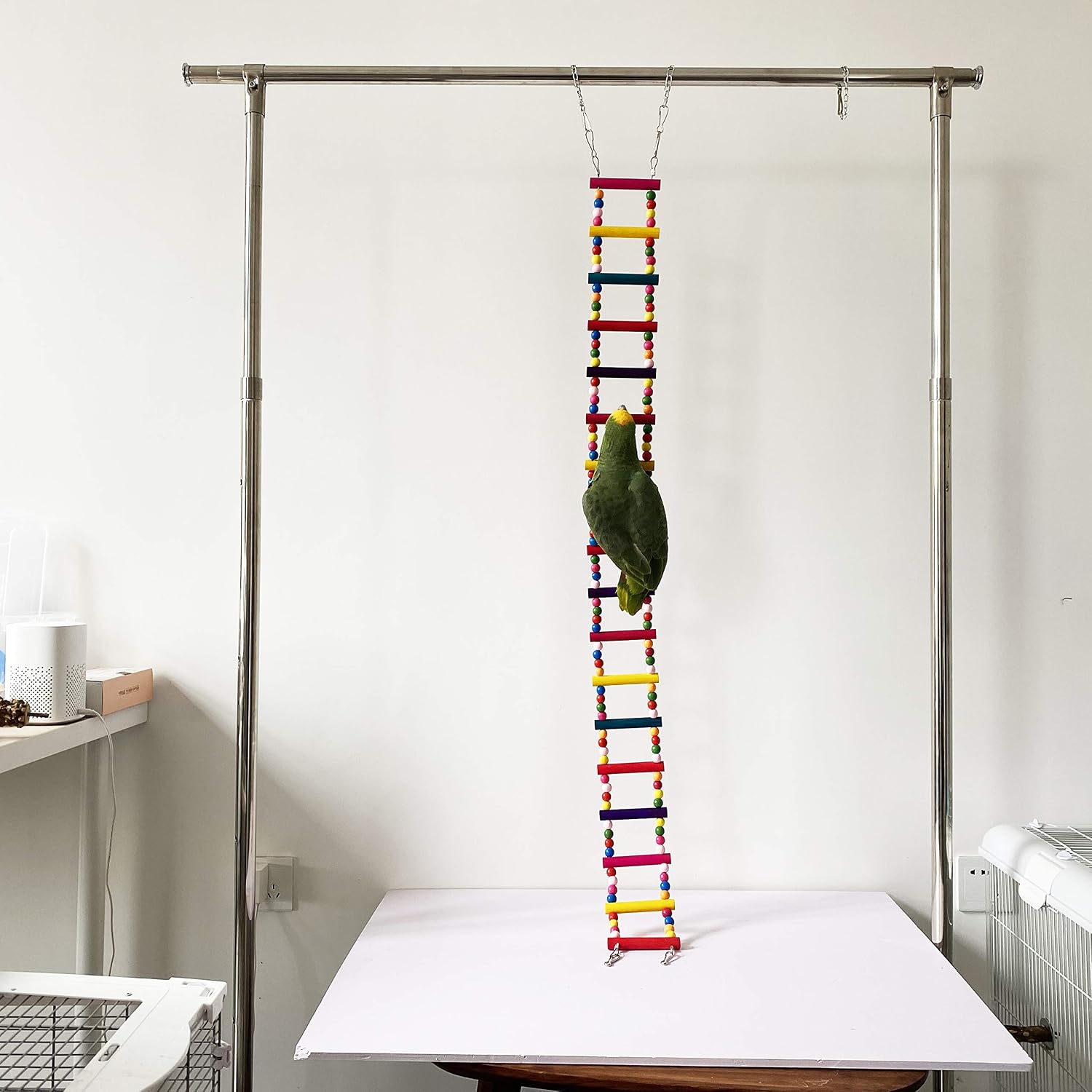 Bird Parrot Toys Ladders Swing Chewing Toys Hanging Pet Bird Cage Accessories Hammock Swing for Small Parakeets