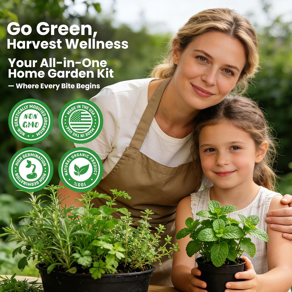 Herb Garden Starter Kit – Fruivity 12800+ 15 in 1 Herb Heirloom Seed Kits for Indoor/Outdoor Planting | Herb Indoor
