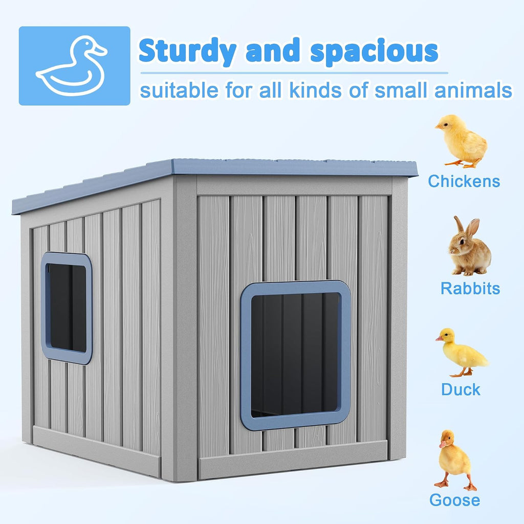 Duck House for Outside Waterproof Resin, Blue