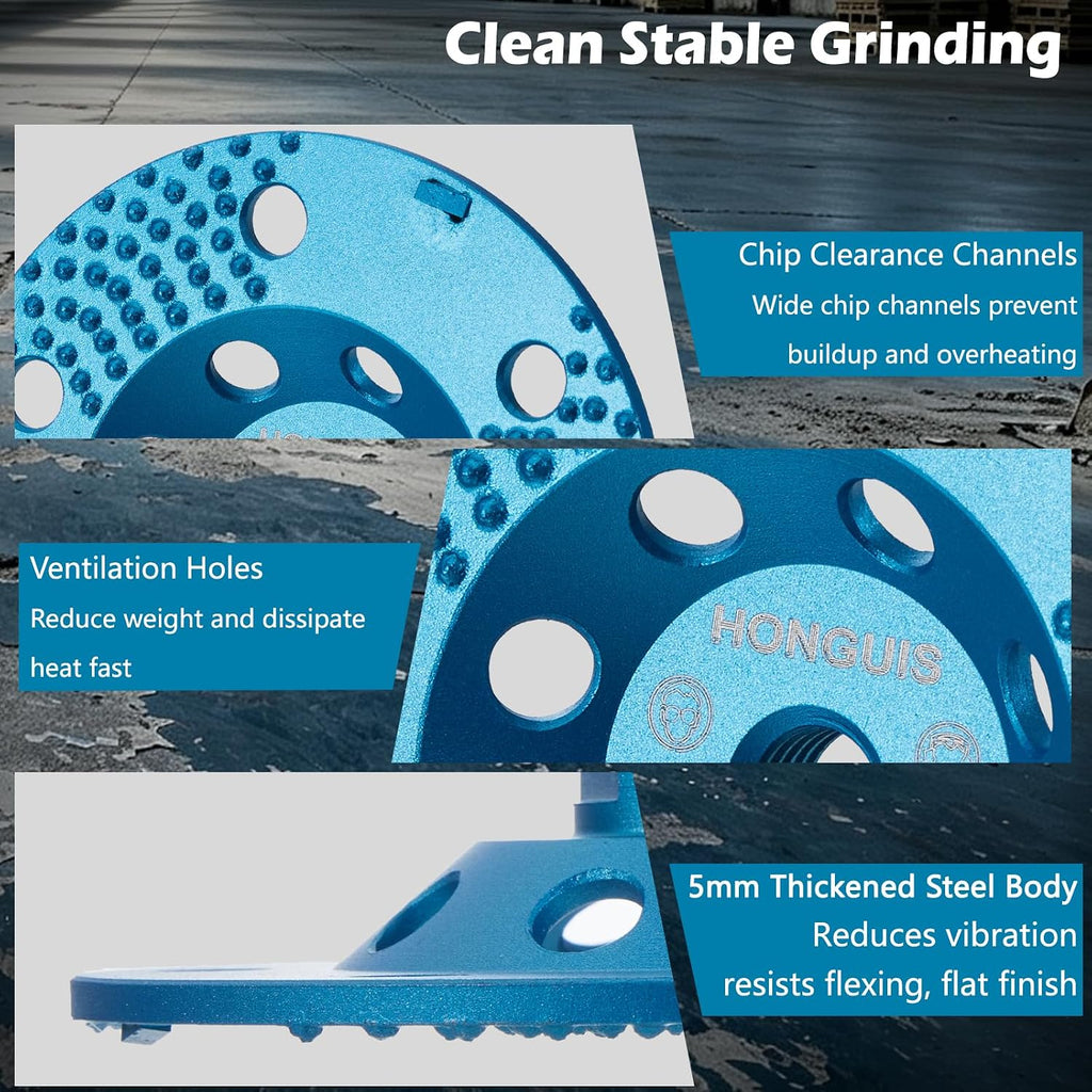 5" PCD Vacuum Brazed Cluster‑Dot Diamond Cup Wheel for Concrete