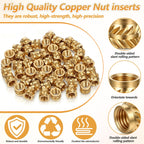 RAHHLIZS 50Pcs M5 Threaded Insert M5x6x7 Heat Set Inserts Nut