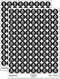 This Side Up Arrow with Text Icon 200+ Round Stickers - Gloss Finish - 0.50" Size - Black