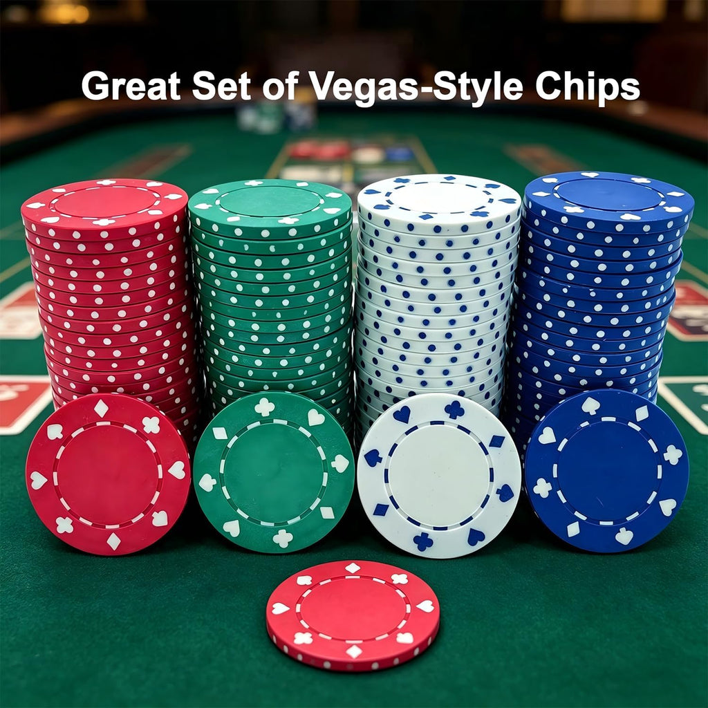 Casino Poker Chips - 11.5g Suited Design - 4 Colors