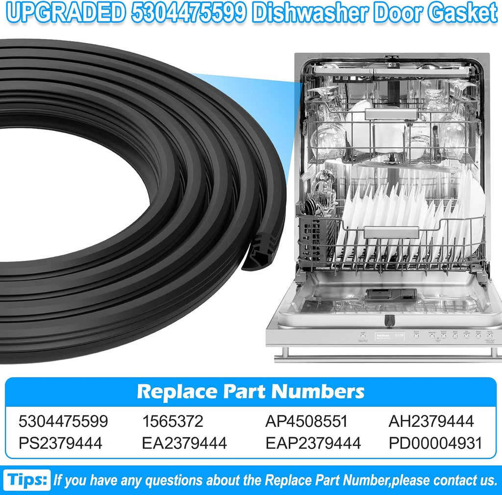 5304475599 Dishwasher Door Seal Replacement for Frigidaire, Electrolux, Kenmore, Crosley - Replaces FPHD2491KF0, FGHD2472PF0, AP4508551, AH2379444, PS2379444