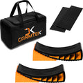 Camper Leveler Premium Kit - Curved RV Levelers with Camper Wheel Chocks, Rubber Mats and Carry Bag | Faster Camper