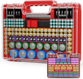 Battery Organizer Storage Holder Box Case with Tester, Ultra-Large 262+ Batteries Container with Double-Sided, Holds