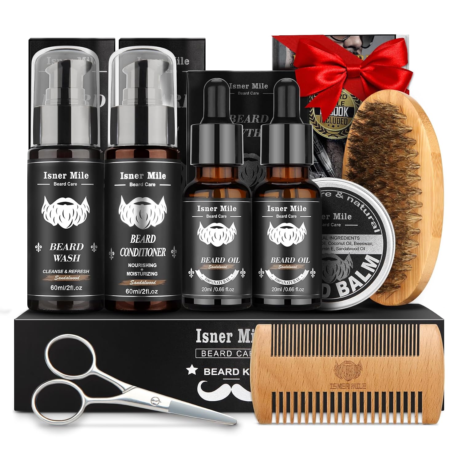 Beard Kit for Men Grooming & Care: Christmas Stocking Stuffers Valentines Fathers Birthday Gifts for Men, Husband