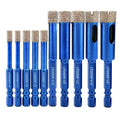 LITDDDW 10-Pack Hex Shank Dry Diamond Drill Bits,7 Mixed Sizes 3/16"-5/8"