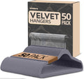 Beddora Velvet Hangers 50-Pack,Grey Non-Slip Slim Space-Saving Closet Organizer, Suit & Coat Hangers, Heavy-Duty