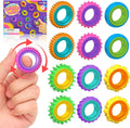 Fidget Toys Sensory Rings for Kids: 12 Pack Finger Spinner Rings - Texture Stress Toys for Kids Autism Calming - Fun