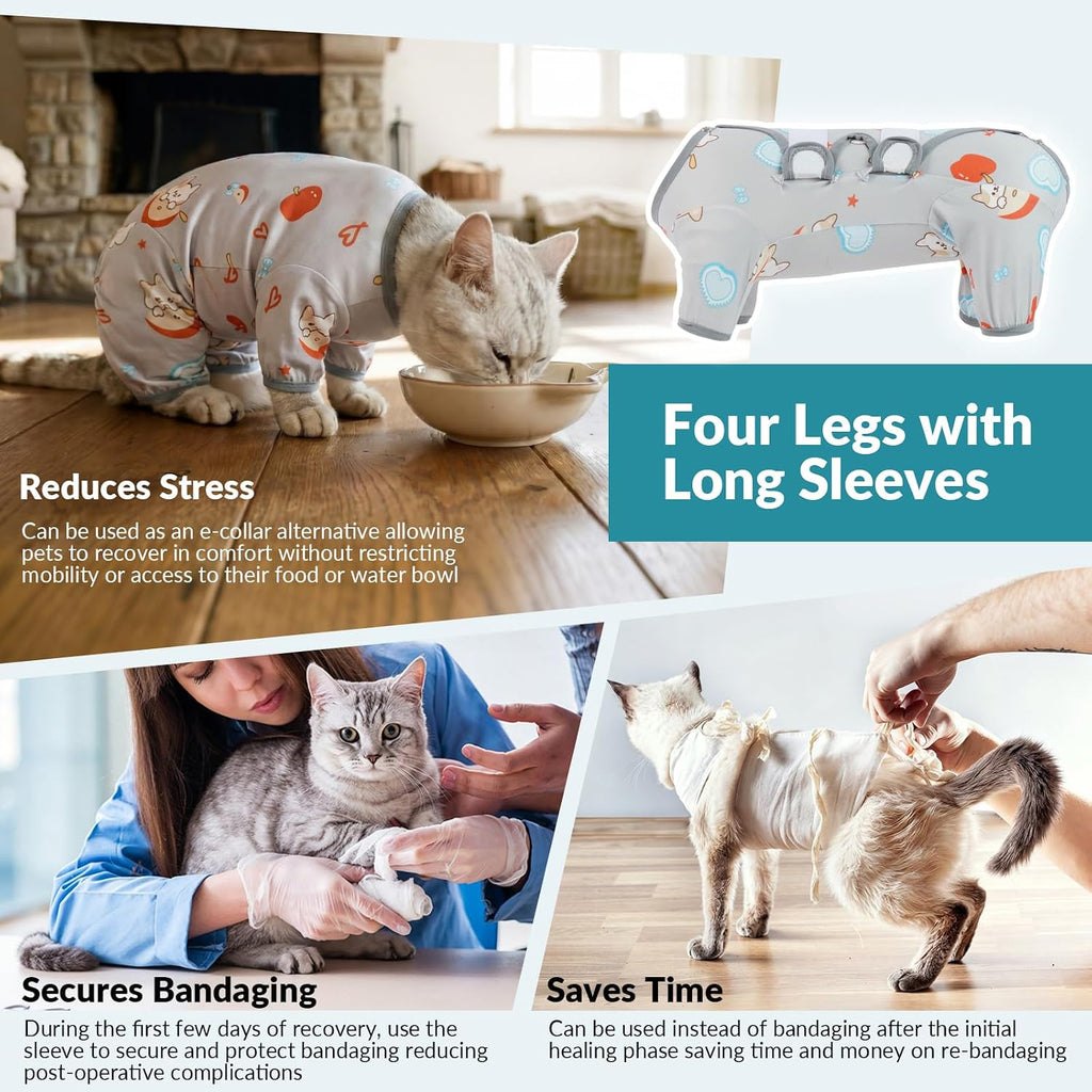 Spay Suit for Female Cat, Cat Suit for After Surgery Cute Shirt for Cats Anti Licking, Spay Recovery Suit Belly Wrap