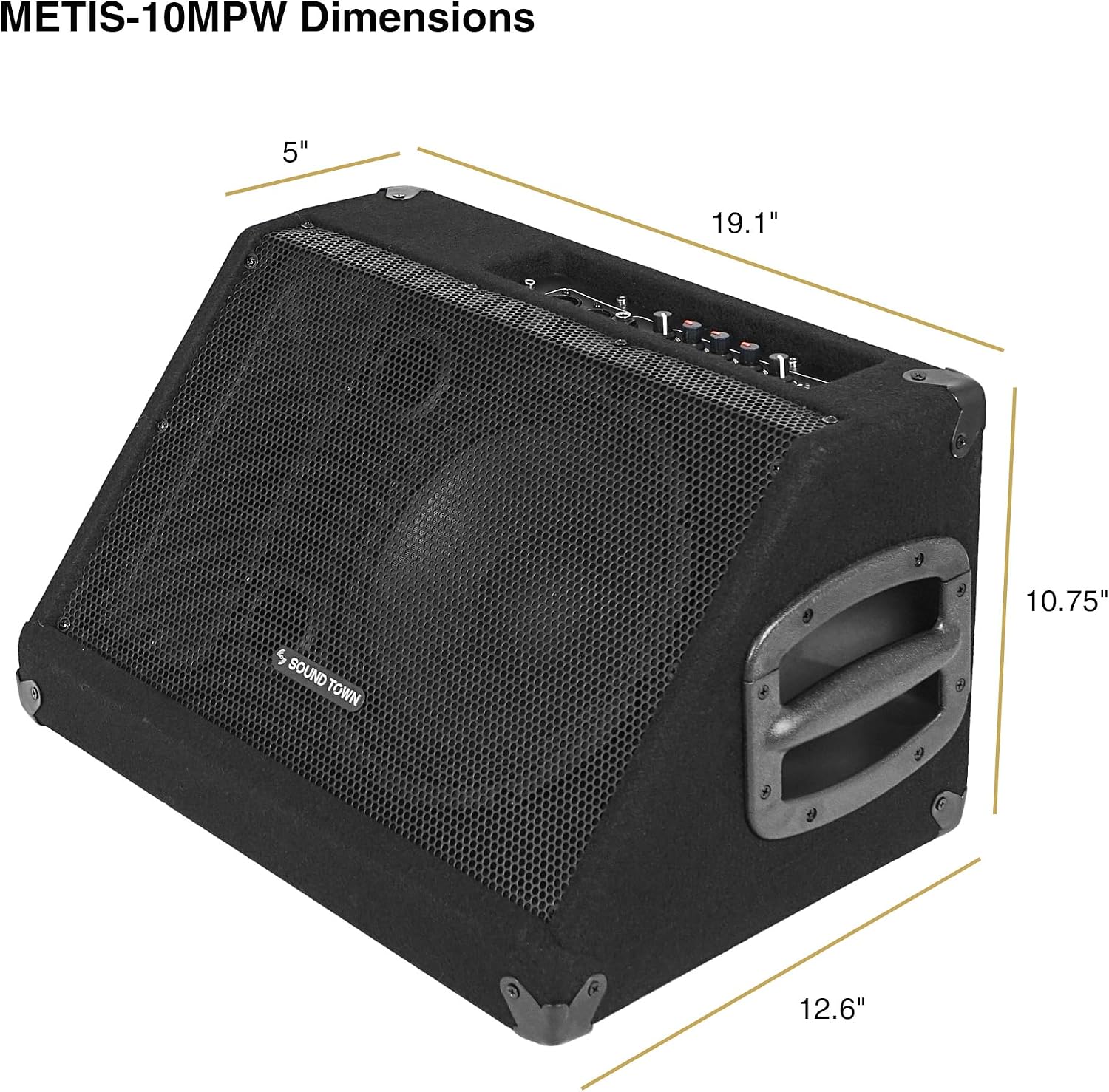 2-Pack Powered DJ PA Stage Monitor Speakers 10” 300W with Compression Driver for Live Sound, Bar, Church