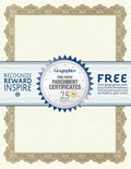 Award Certificate Paper Optima Gold - Blank with Gold Foil Seals, 25 Pack - 8.5 x 11 in