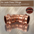 Copper Press Fittings 3/4 inch,12PKCopper Coupling 45 Degree Elbow Coupling