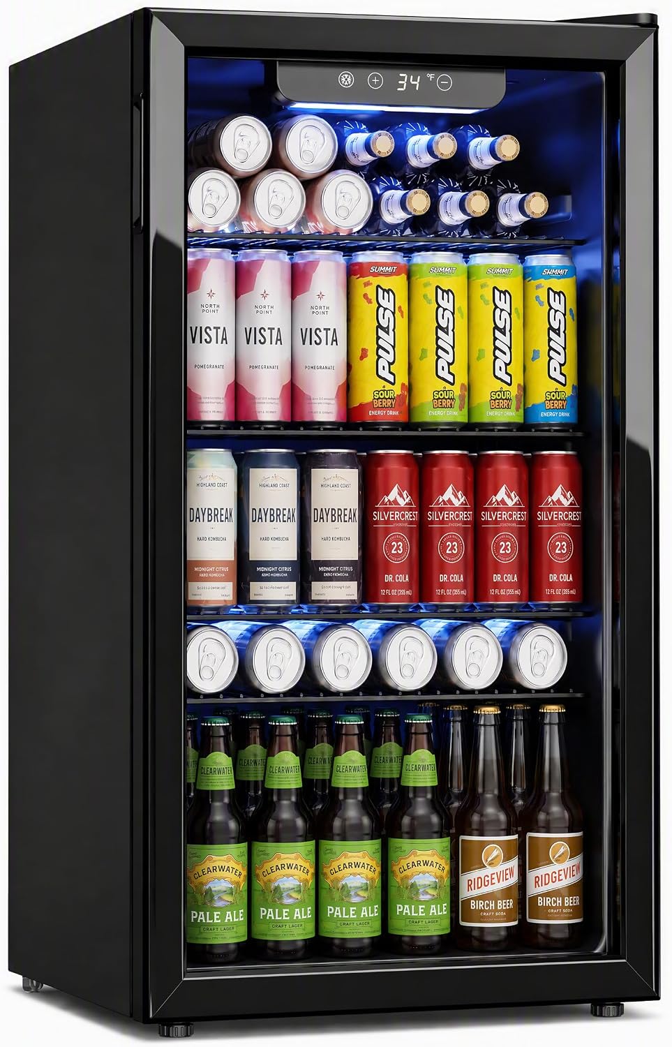 126 Can Mini Fridge, 3.2 Cu.Ft Beverage Refrigerator, Drink Cooler