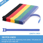 100 PCS 8 Inches Reusable Cable Ties | Adjustable Cord Wraps, Cable Straps