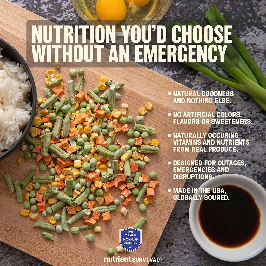 Freeze-Dried Mixed Vegetables – #10 Can | 25-Year Shelf Life | Emergency Food | Premium Non-GMO Blend
